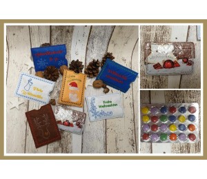 Stickserie ITH - Schokolinsen Adventskalender to go Hüllen